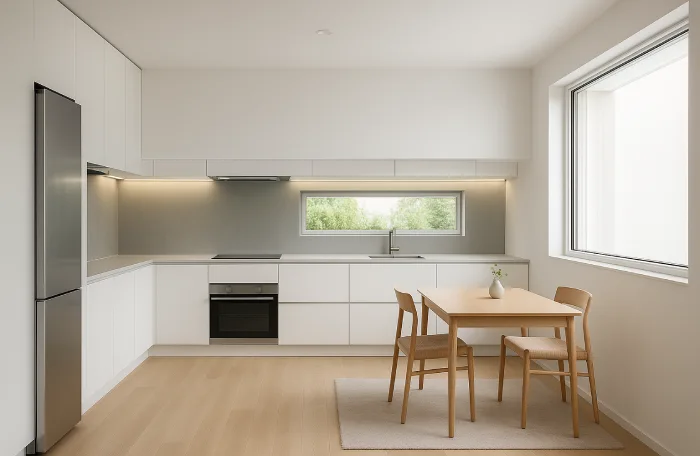 dapur minimalis ukuran 4x6 Layout Linear Lapang