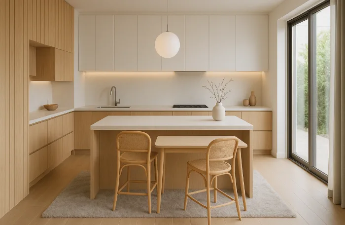 dapur minimalis ukuran 4x6 Putih Kayu Klasik