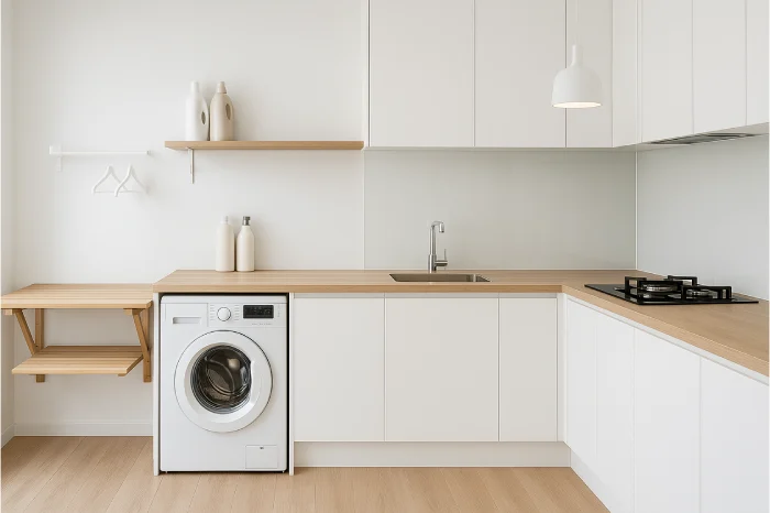 desain dapur dan tempat cuci baju minimalis Meja Lipat Fungsional