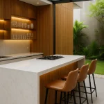 desain dapur outdoor minimalis modern_ kayu coklat
