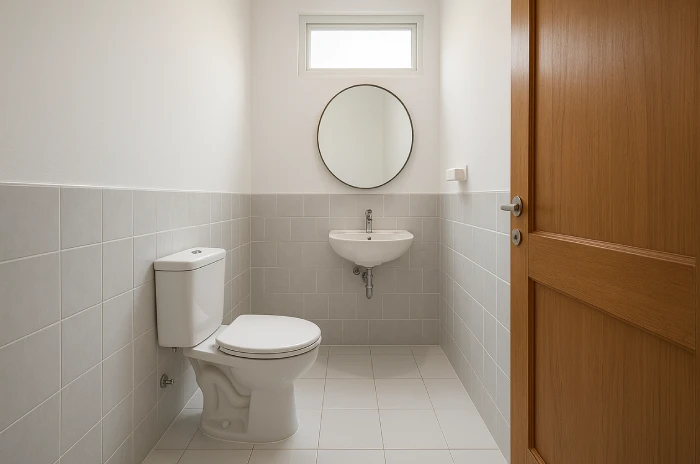 model kamar mandi dan wc sederhana Putih Bersih Minimalis
