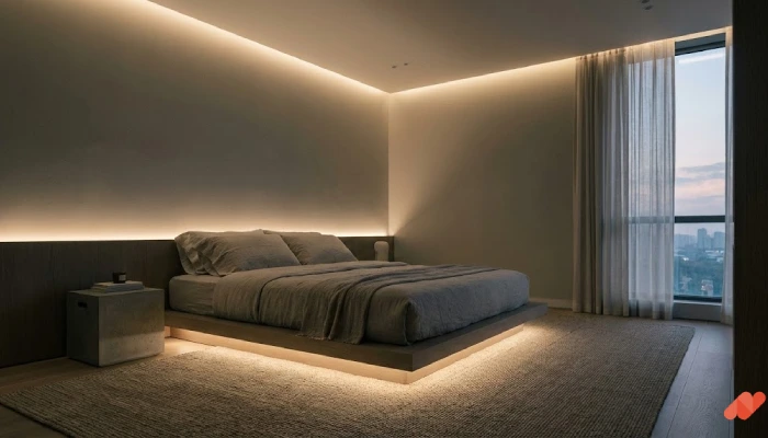 3Lampu kamar tidur LED Tersembunyi