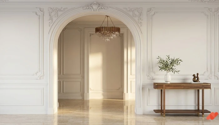 10foyer rumah klasik Foyer Elegant Arch