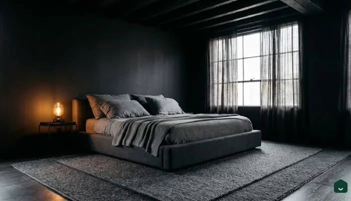 1Desain kamar tidur hitam minimalis