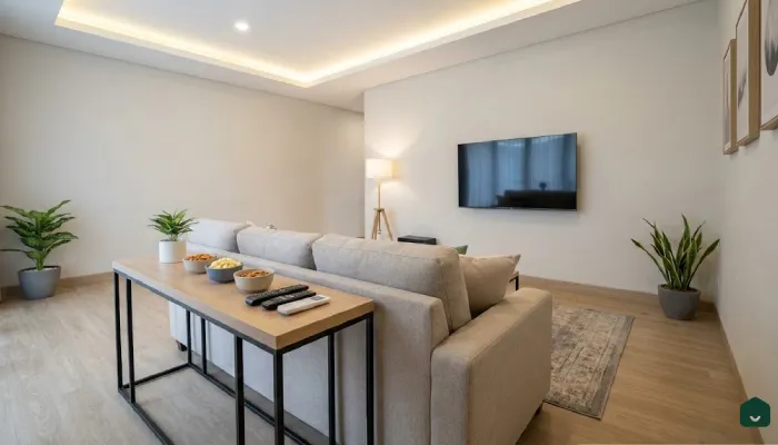1jenis furniture ruang nonton Meja Konsol Samping