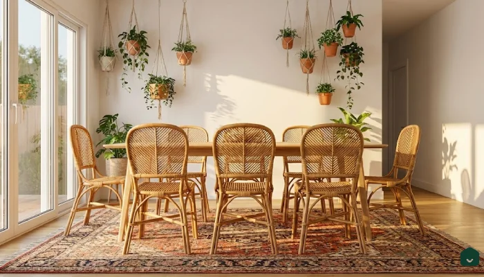 2jenis furniture ruang makan Kursi Rotan Alami