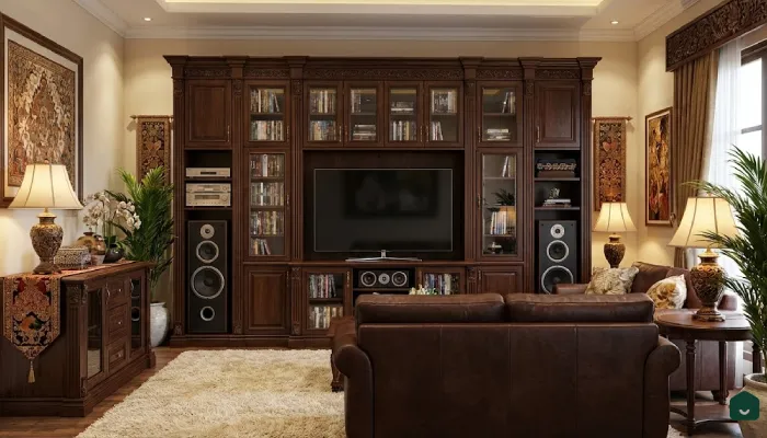 2jenis furniture ruang nonton Kabinet Penyimpanan Media