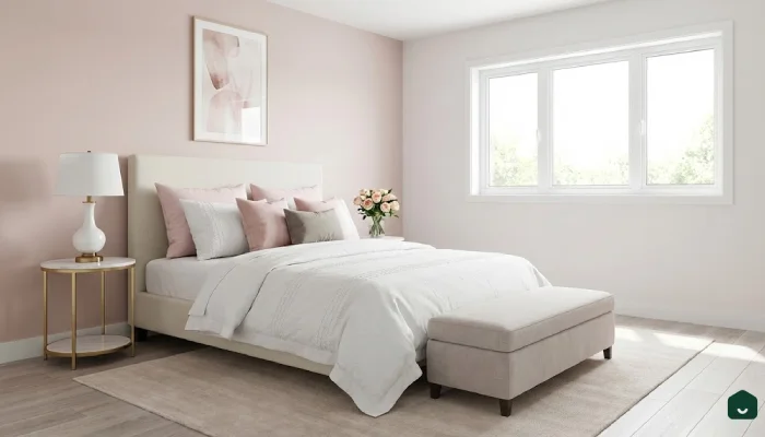 2kamar tidur warna putih minimalist Soft Feminine Contemporary