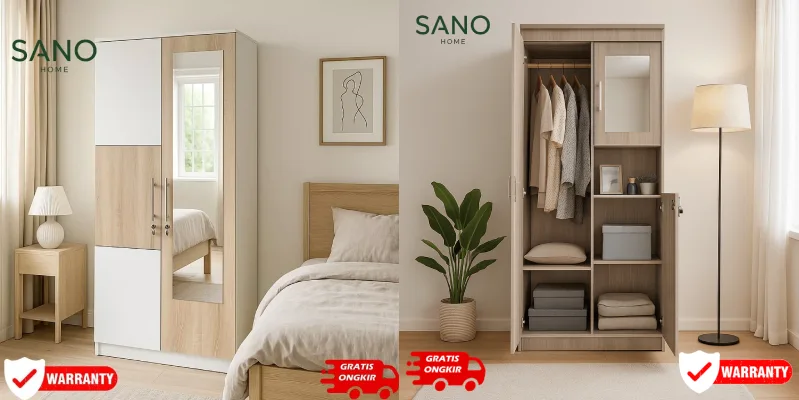 Lemari Pakaian 2 Pintu Sand Home LB 02
