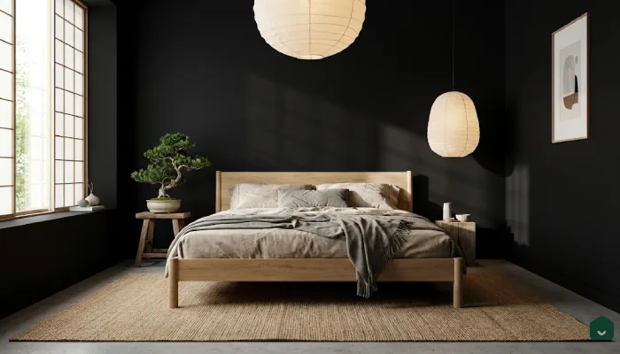3Desain kamar tidur hitam minimalis
