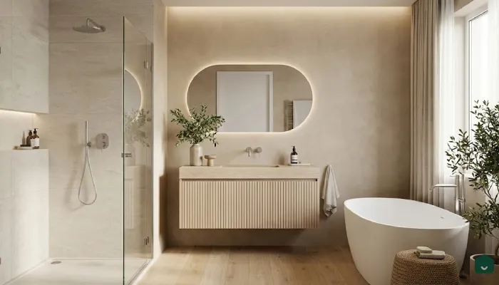 Kamar Mandi Earthy Japandi