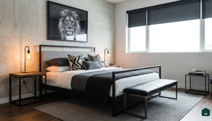 3kamar tidur warna putih minimalist Industrial Modern