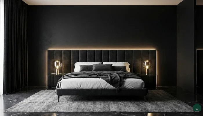 4Desain kamar tidur hitam minimalis
