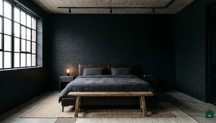 6Desain kamar tidur hitam minimalis