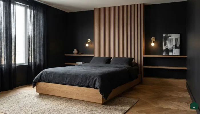 8Desain kamar tidur hitam minimalis