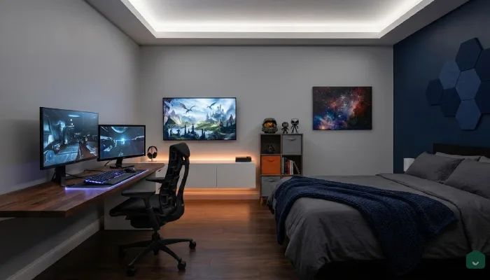 9Kamar Tidur Gaming Minimalist