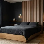 Desain kamar tidur hitam minimalis