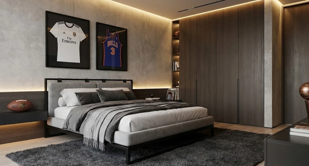 kamar mewah anak laki-laki modern