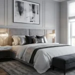 kamar tidur warna putih minimalist
