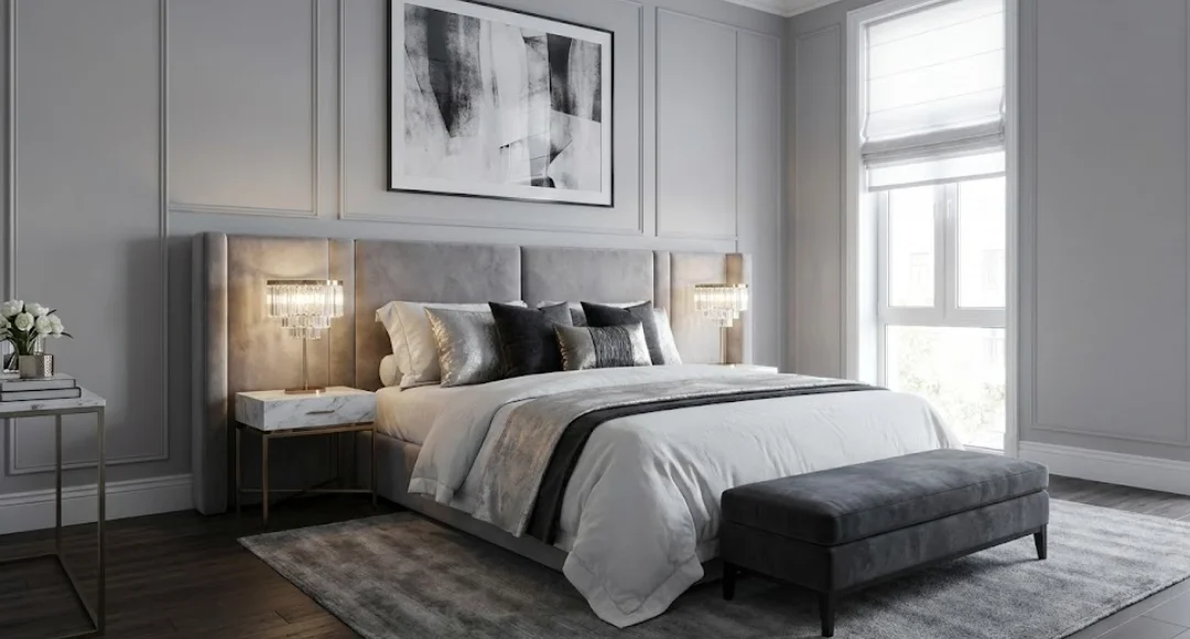 kamar tidur warna putih minimalist
