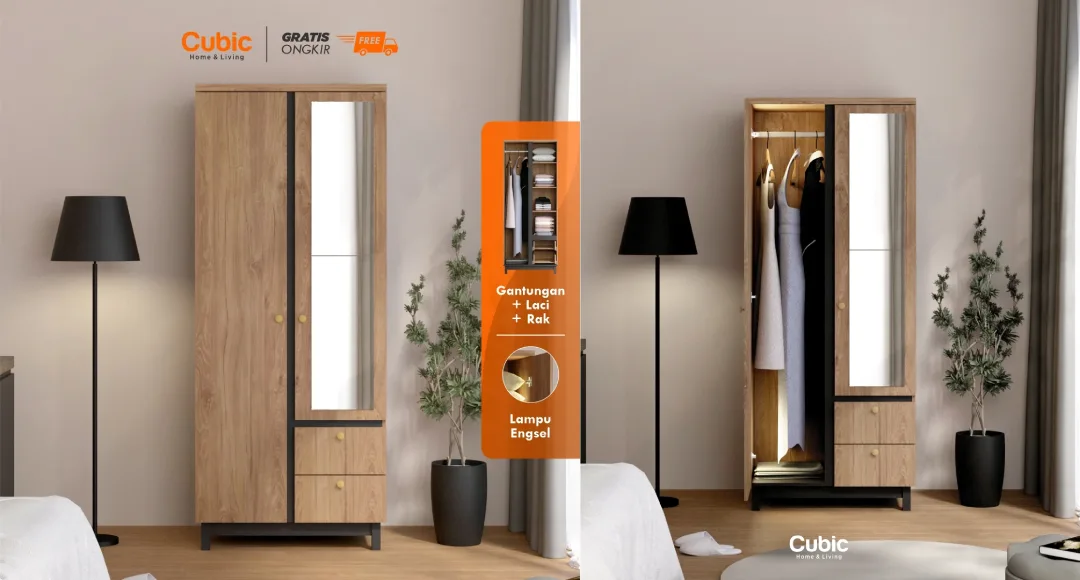 rekomendasi lemari pakaian 2 pintu