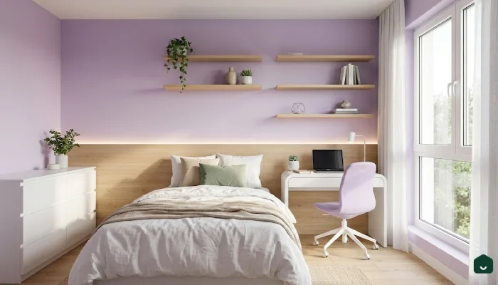 1Cat kamar tidur warna ungu