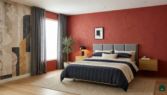 1dekorasi kamar tidur warna merah