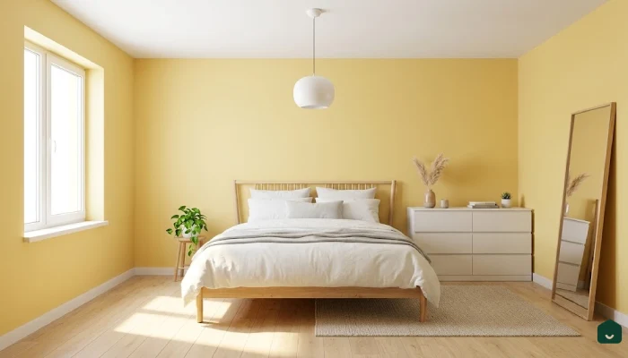 1desain cat kamar tidur warna kuning