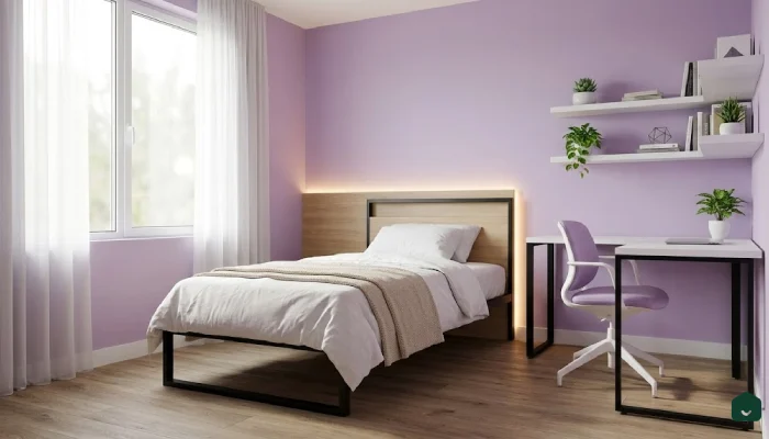 2Cat kamar tidur warna ungu
