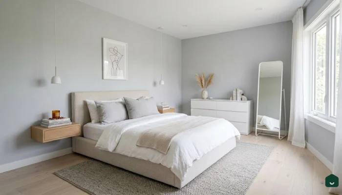 2cat kamar tidur warna pastel