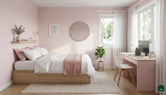 2desain kamar tidur minimalis warna pink
