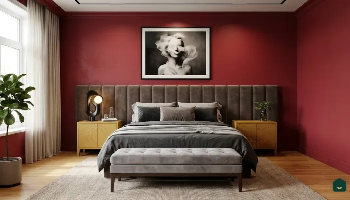 3dekorasi kamar tidur warna merah