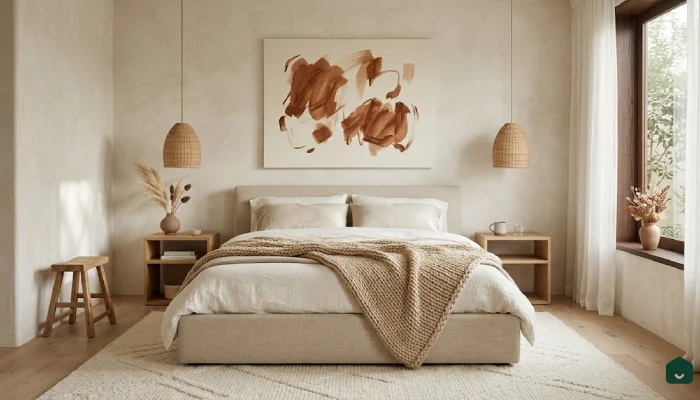 4kamar tidur warna cream