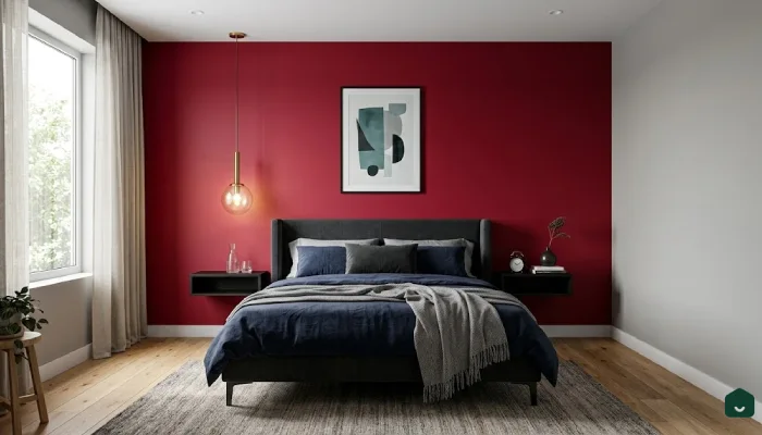 5dekorasi kamar tidur warna merah