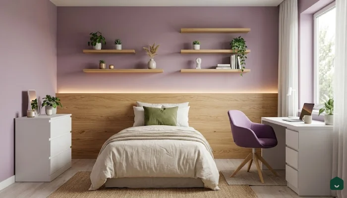 6Cat kamar tidur warna ungu
