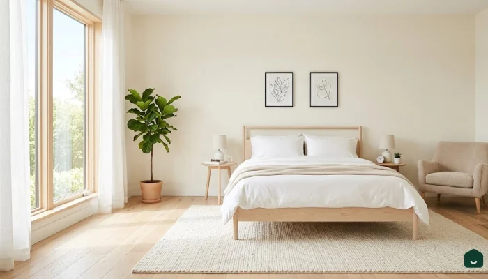 6kamar tidur warna cream