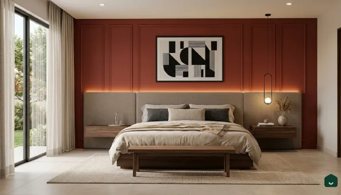 7dekorasi kamar tidur warna merah