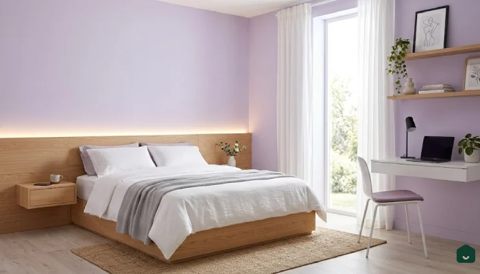 8Cat kamar tidur warna ungu