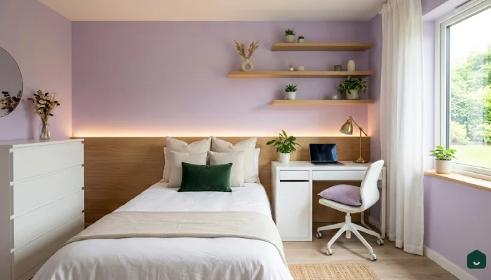 9Cat kamar tidur warna ungu