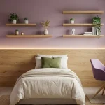 Cat kamar tidur warna ungu