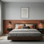 cat kamar tidur 2 warna teraccota abu