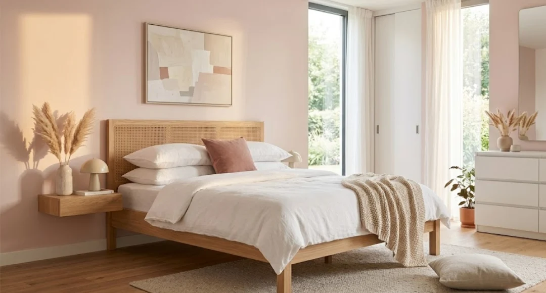 cat kamar tidur warna pastel