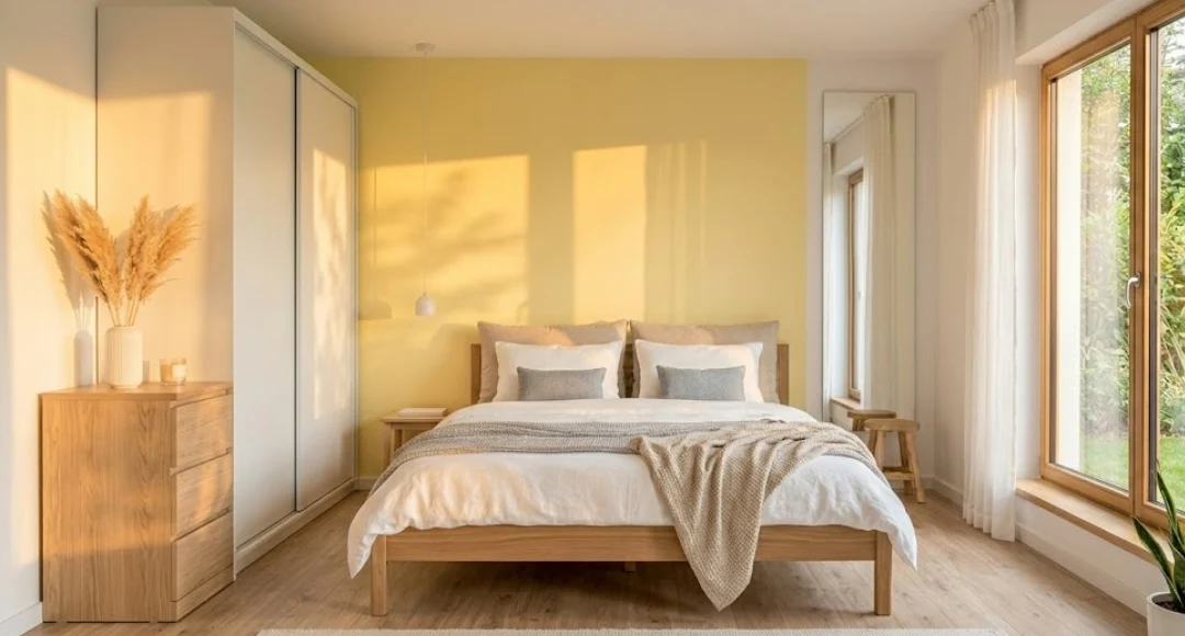 desain cat kamar tidur warna kuning
