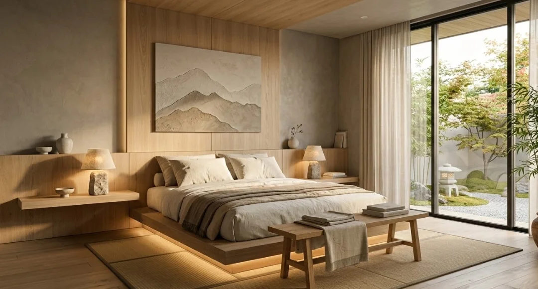 kamar tidur mewah japandi