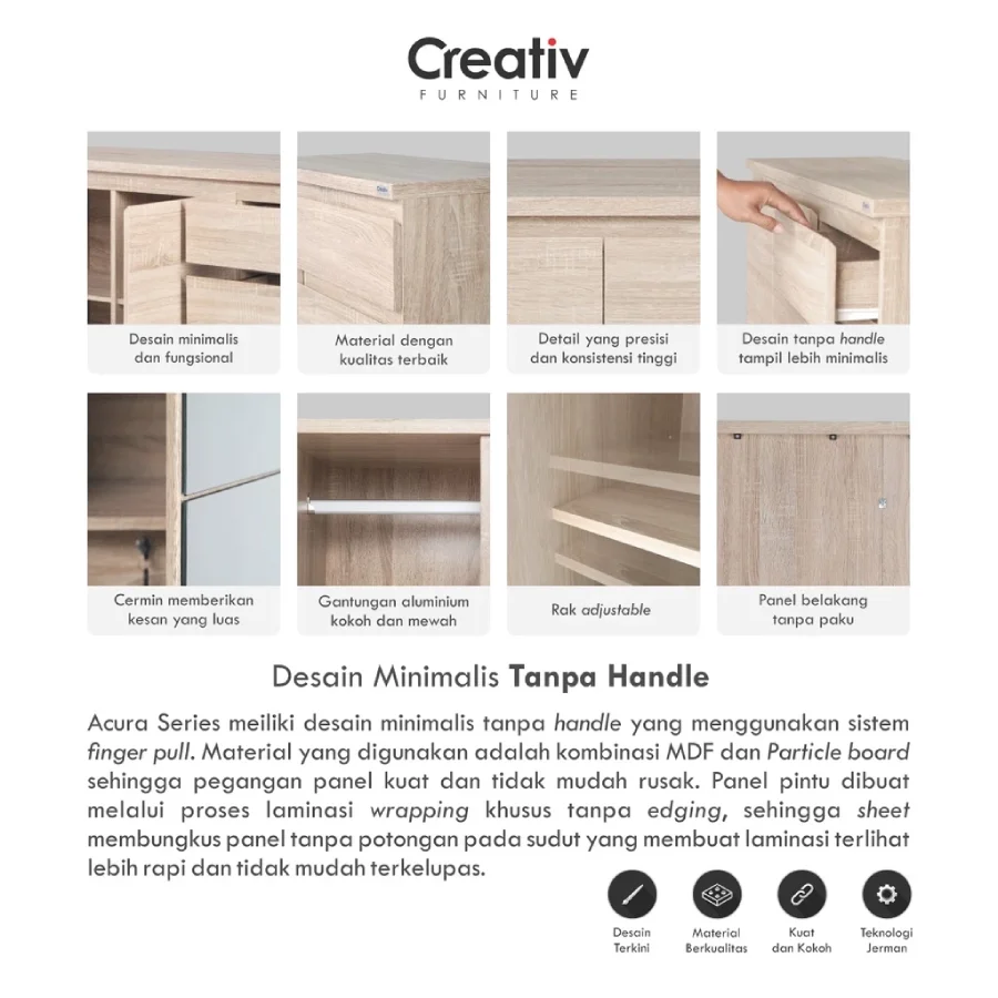Creativ Meja Rias Minimalis Set _ Dressing Table _ ACURA MR 80 (1)