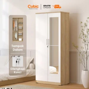 Cubic Lemari Pakaian Minimalis _ Lemari Baju 2 Pintu - LUNA LP 2P
