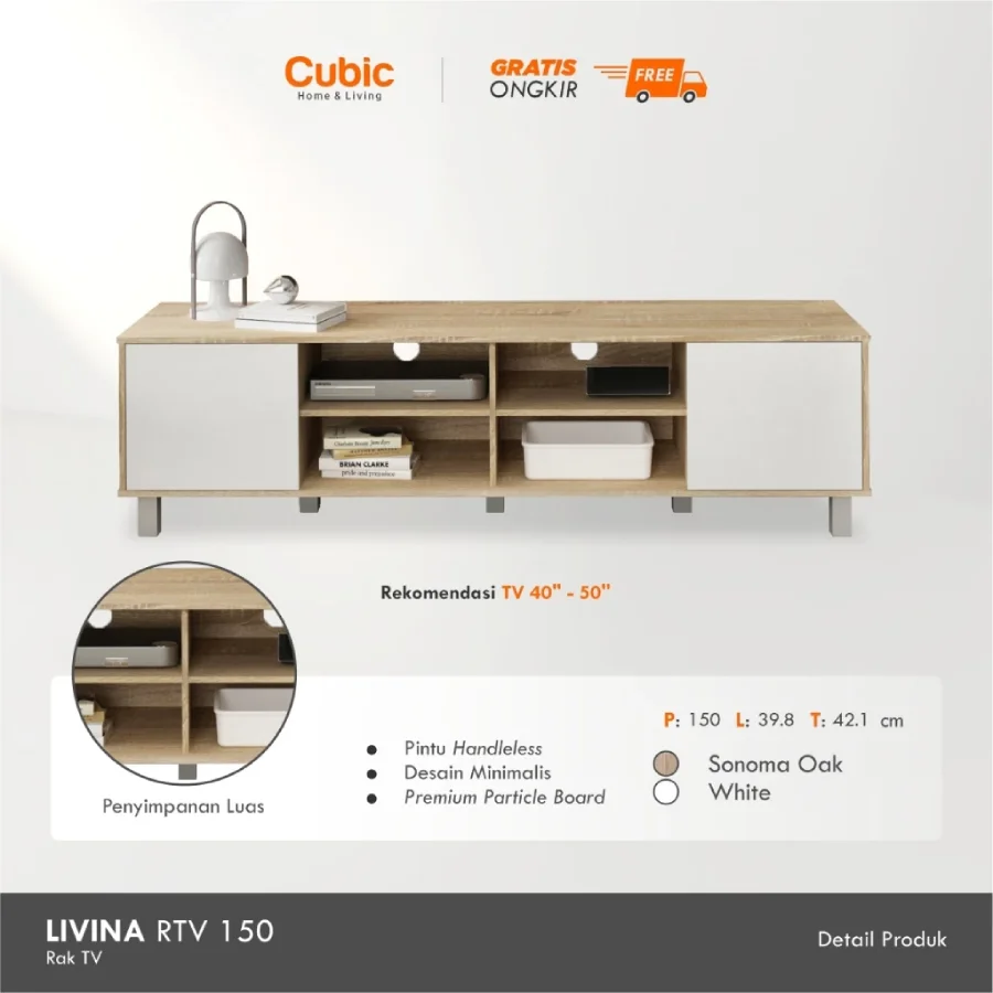 Cubic Rak TV minimalis _ Meja TV Minimalis _ LIVINA RTV 150 (1)