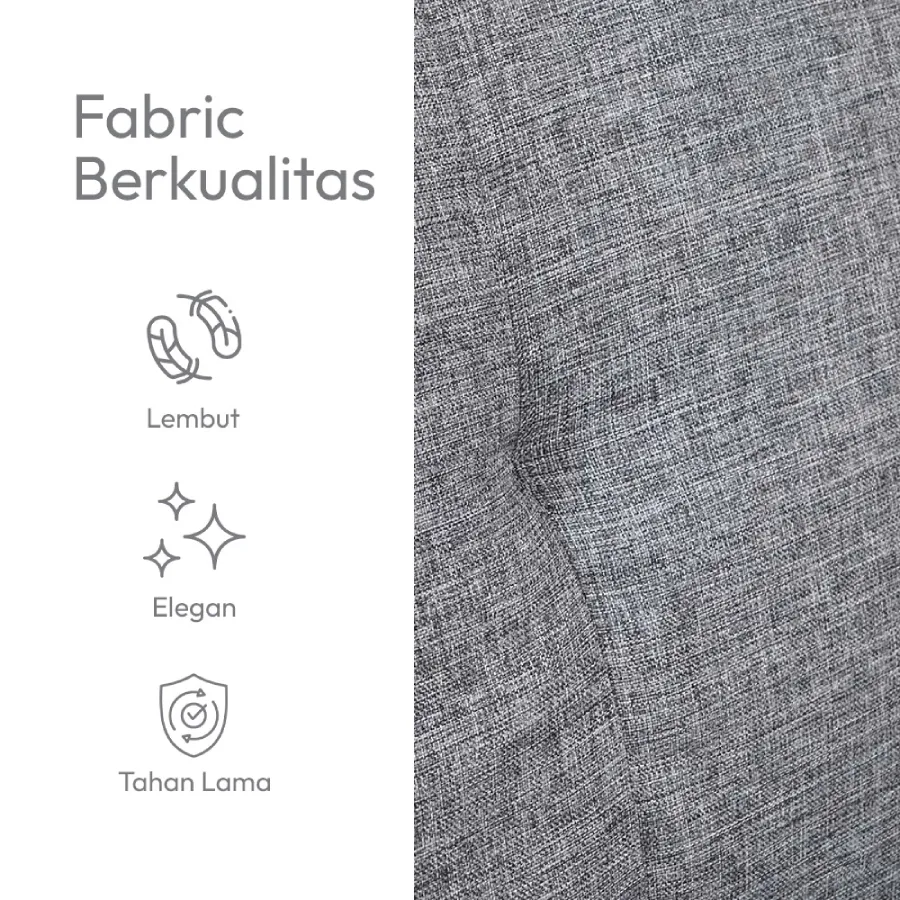 Informa Daphnie Oakland Sofa Bed Fabric - Abu-Abu Tua Tempat Duduk Multifungsi Sofa Tidur 2In1 (1)