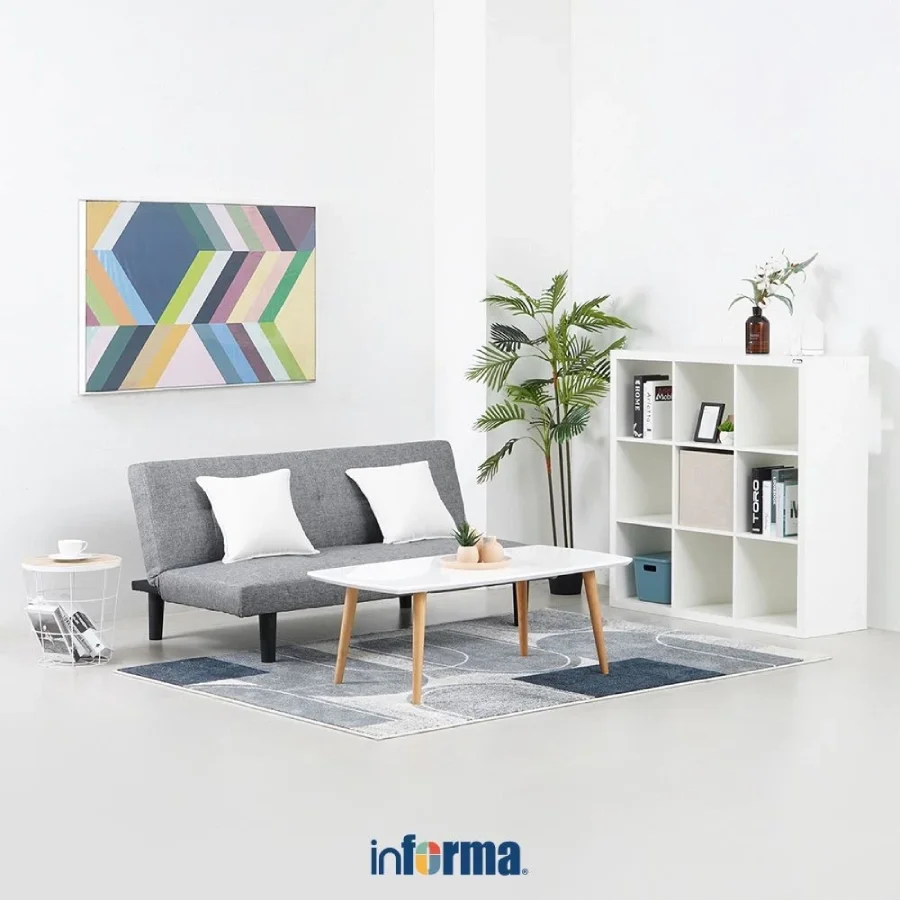 Informa Daphnie Oakland Sofa Bed Fabric - Abu-Abu Tua Tempat Duduk Multifungsi Sofa Tidur 2In1