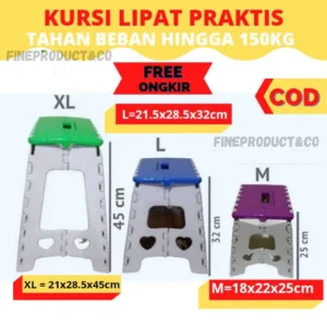 Kursi Lipat Bangku Lipat Plastik Ukuran M L XL Serbaguna Praktis
